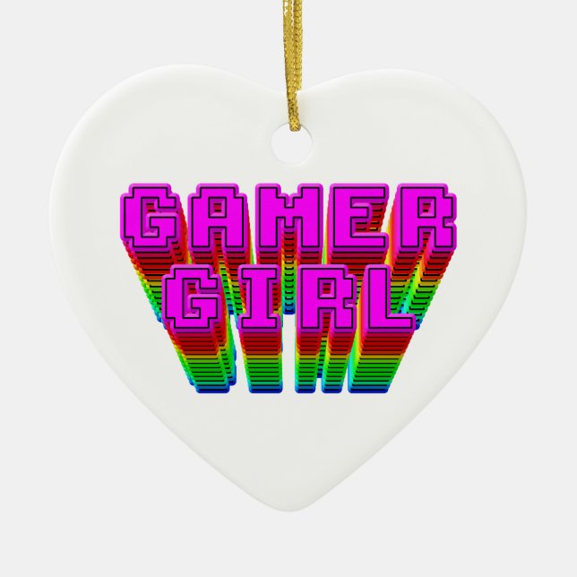 Gamer Girl Text Ceramic Ornament (Front)