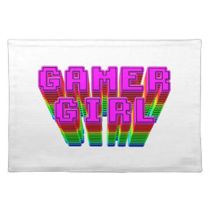 Gamer Girl Text Cloth Placemat