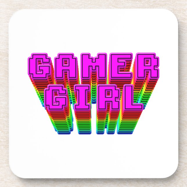 Gamer Girl Text Coaster (Front)