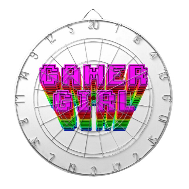 Gamer Girl Text Dart Board (Front)