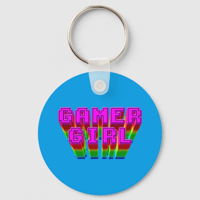 Gamer Girl Text Keychain (Front)