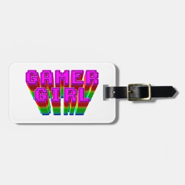 Gamer Girl Text Luggage Tag (Front Horizontal)