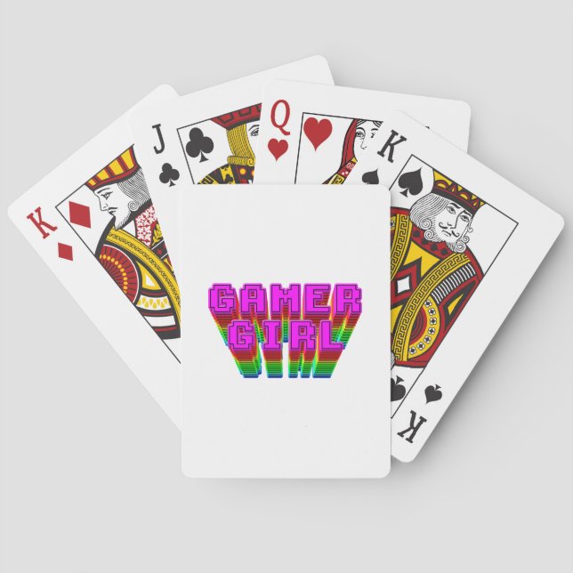 Gamer Girl Text Poker Cards (Back)