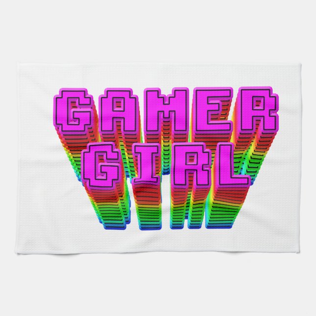 Gamer Girl Text Towel (Horizontal)