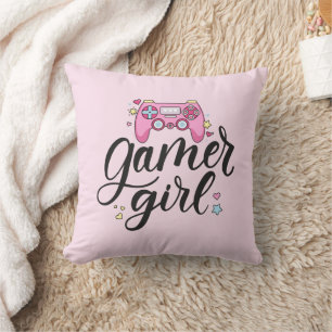 Gamer Girl Throw Pillow