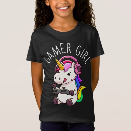 Gamer Girl Unicorn Gaming Cute Video Game Gift Wom T_Shirt