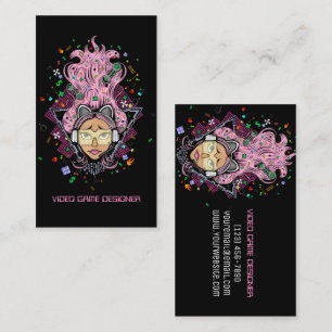 Gamer Girl Video Game Designer Business Card