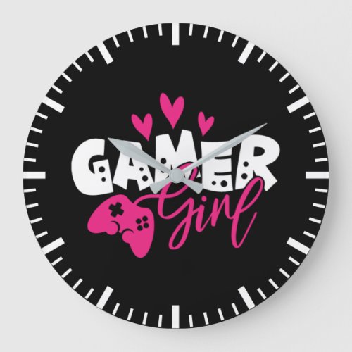 Gamer Girl _ Video Gamer Gaming Video Game Game Large Clock