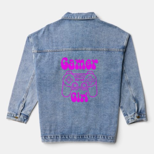 Gamer Girl Video Gaming Funny  Denim Jacket