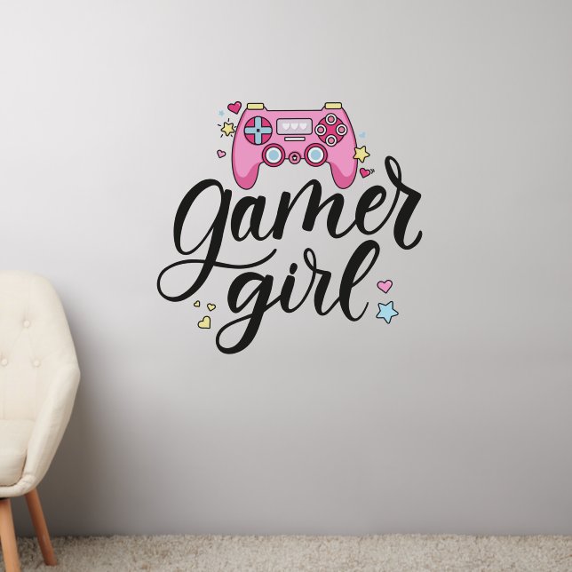 Gamer Girl Wall Decal (Living Room 2)