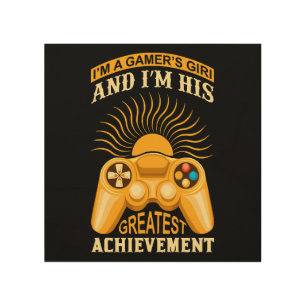 Gamer girl wood wall art