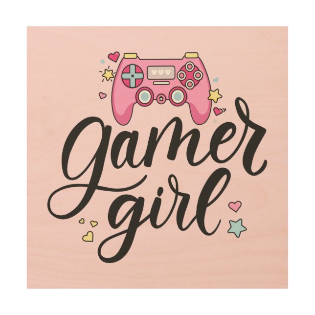Gamer Girl Wood Wall Art (Front)