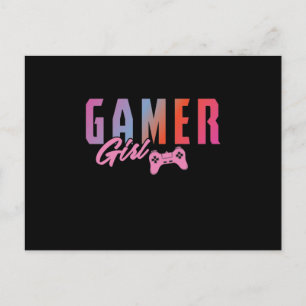 Gamer Girls Controller und Spiele Postcard