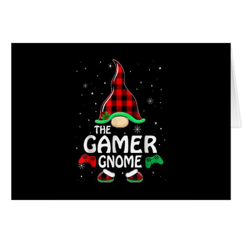 Gamer Gnome Buffalo Plaid Matching Family Christma