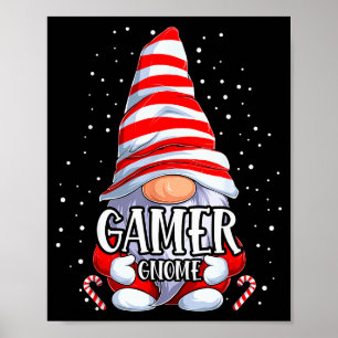 Gamer Gnome Christmas Pajamas Matching Family Grou Poster