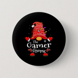Gamer Gnome - Xmas Video Gamers Christmas Gnomes Button