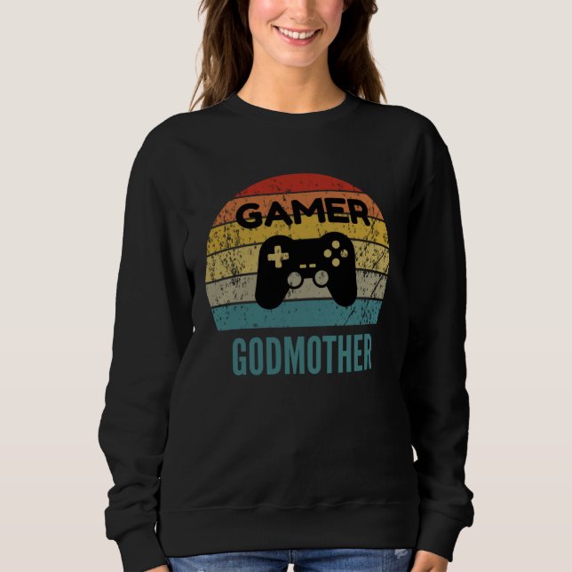 Gamer Godmother Vintage 60s 70s Console Controller Sweatshirt (Front)