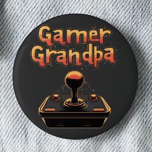 Gamer Grandpa Button