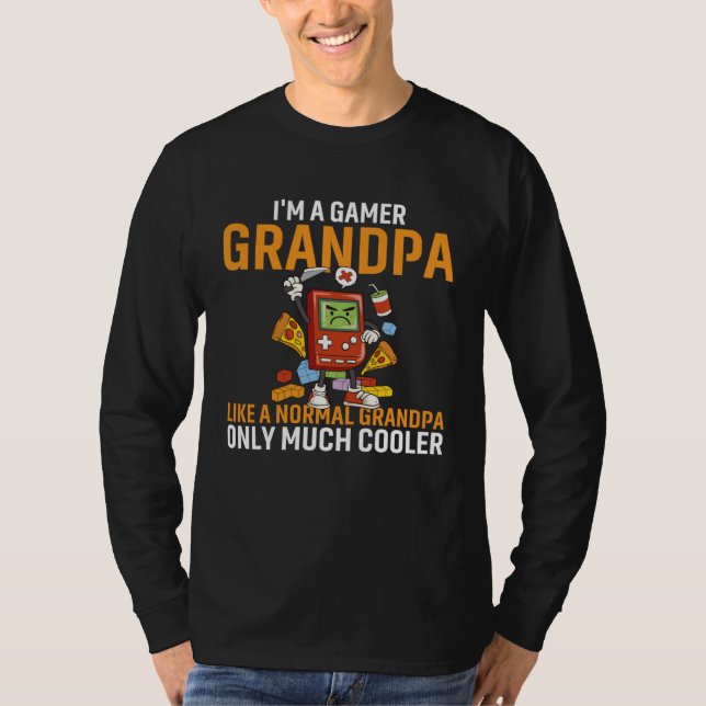 Gamer Grandpa Like A Normal Grandpa Only Much Cool T-Shirt (Front)