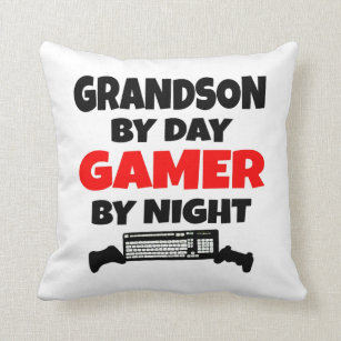 Gamer Grandson Loves Playing Video Games Throw Pillow