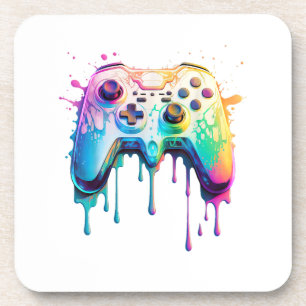 Gamer Graphic Video Game - Colorful Video Game Lov Beverage Coaster