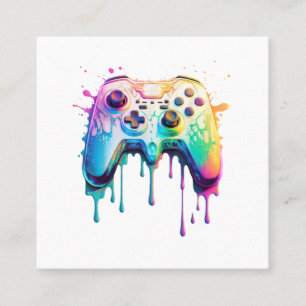 Gamer Graphic Video Game - Colorful Video Game Lov Square Business Card