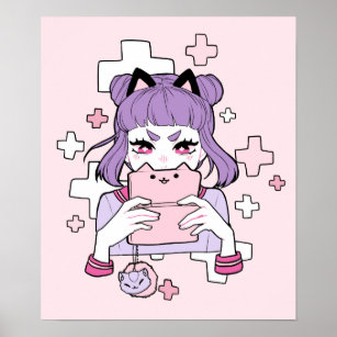Girl Gamer Posters Prints Zazzle - roblox poster id codes anime