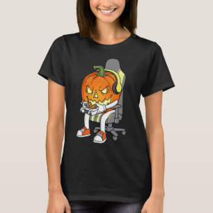 Gamer Halloween Jackolantern Scary Gaming Boys Kid T-Shirt