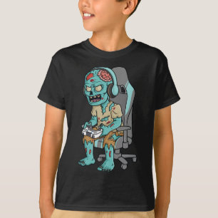 Gamer Halloween Zombie Scary Gaming Boys Kids Teen T-Shirt