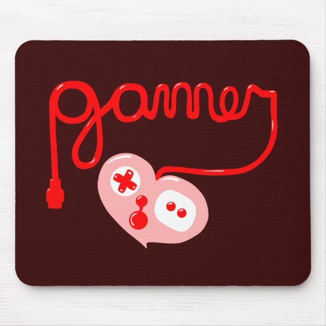 Gamer Heart Mouse Pad (Front)
