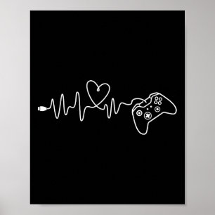 Gamer Heartbeat - Console Gaming Game Lover Pc Vid Poster