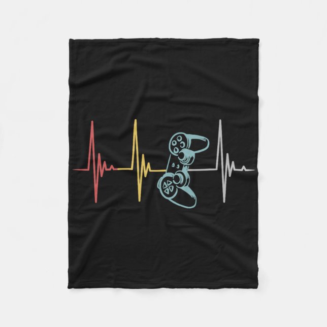 Gamer Heartbeat Controller For Nerd Multiplayer Ga Fleece Blanket (Front)