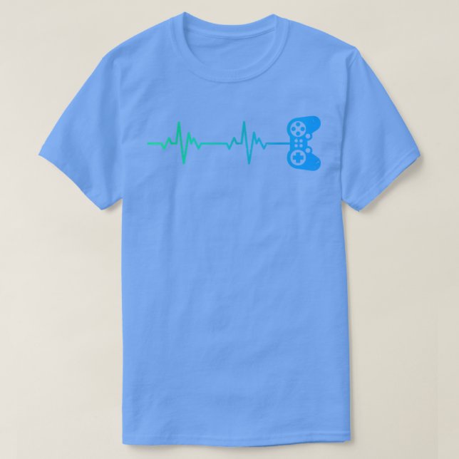 Gamer Heartbeat Cool Video Game Controller  T-Shirt (Design Front)