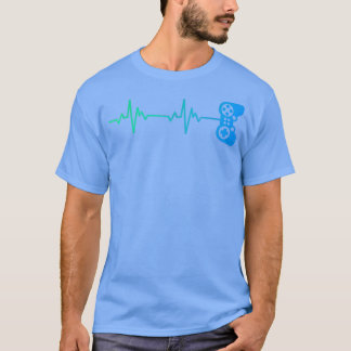 Gamer Heartbeat Cool Video Game Controller  T-Shirt