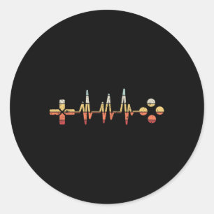 Gamer Heartbeat For Video Game Lovers Gaming Classic Round Sticker