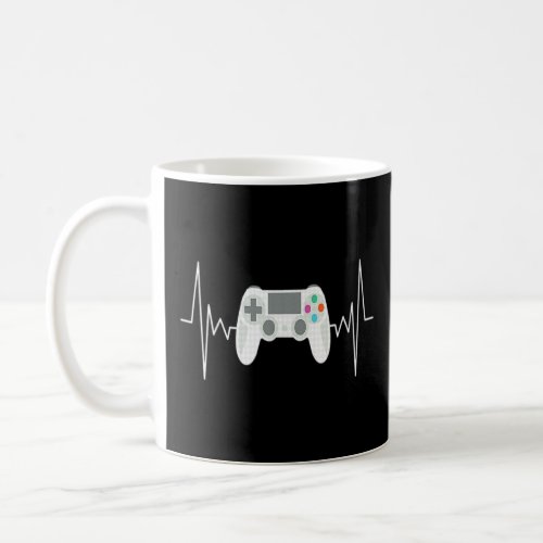Gamer Heartbeat Funny Video Game Boys Men Gamer  Coffee Mug
