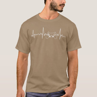 Gamer Heartbeat Funny Video Game Gift Boys Men Gam T-Shirt