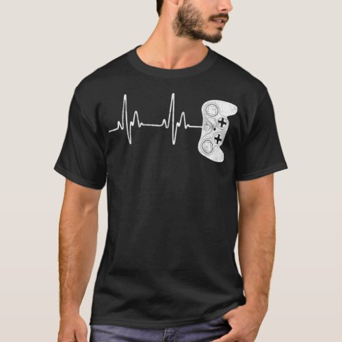 Gamer Heartbeat Gaming Video Game Lover Men Boys T T_Shirt