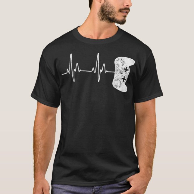 Gamer Heartbeat Gaming Video Game Lover Men Boys T T-Shirt (Front)
