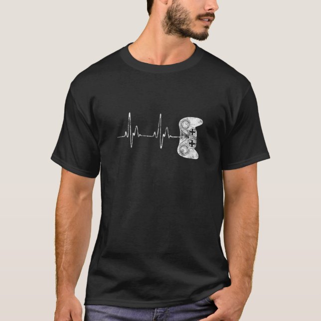 Gamer Heartbeat Hoodie Video Game Lover Gift Zip H T-Shirt (Front)