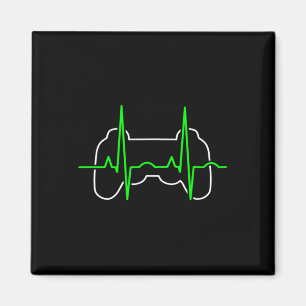 Gamer Heartbeat Pulse Video Game Lover Funny Cool Magnet
