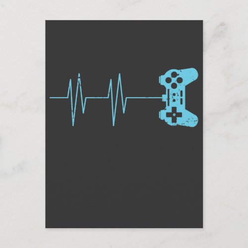Gamer Heartbeat T_Shirt Video Game Lover Gift Postcard