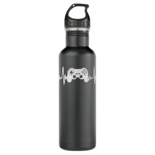 Gamer Heartbeat Video Game Controller Gaming Vinta Stainless Steel Water Bottle