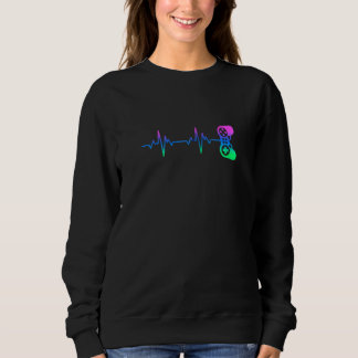Gamer Heartbeat Video Game Controller Nerdy Gamer Sweatshirt
