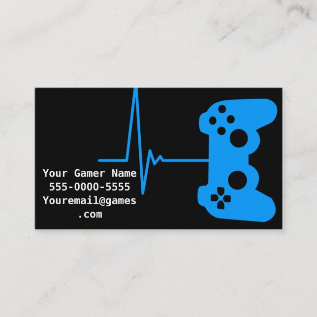 Gamer Heartbeat Video Game Gamer Business Cards (Front)