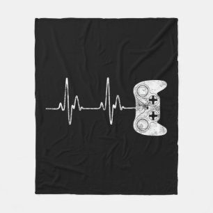 Gamer Heartbeat Video Game Lover  Fleece Blanket