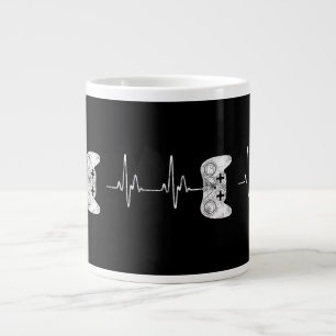 Gamer Heartbeat Video Game Lover Giant Coffee Mug