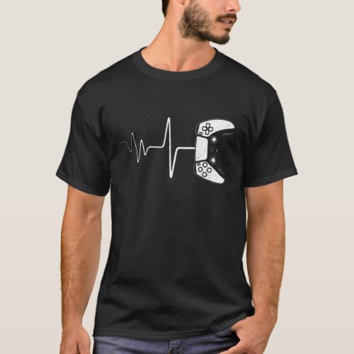 Gamer Heartbeat Video Game Lover Gift Tee Gaming L