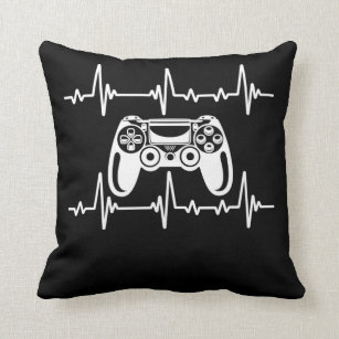 Gamer Heartbeat Video Game Lover Gift Throw Pillow