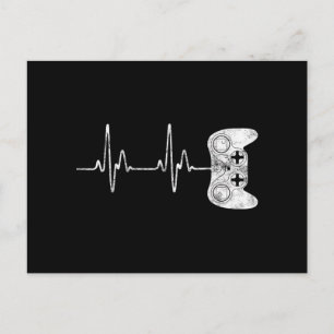 Gamer Heartbeat Video Game Lover Holiday Postcard